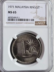 Malaysia 1 Ringgit 1971 NGC MS 65 - Picture 1 of 2