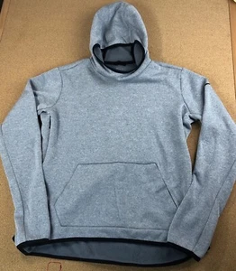 Nike Pro Dri-Fit Women's Large Gray Black Thermal Waffle Fitted Hoodie Winter  - Picture 1 of 12
