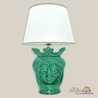 Table Lamp Moor's Head Lady Ceramic Bedside Light - Image 1 of 3