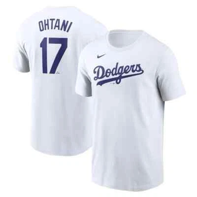 Camisa Nike Shohei Ohtani #17 Dodgers Nombre y Número BLANCA Talla Para Hombres Talla S Nueva Con Etiquetas Foto 1 de 4