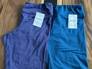 (2) Jockey 015542 Damen Stretch Strick Ankle Leggings Gr. XL/XXL Aqua+Lila NEU - Bild 1 von 17