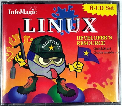 InfoMagic Linux Developer's Resource 6 CD-ROMs Paintball Nov 1998 Good climagic - Image 1 of 4