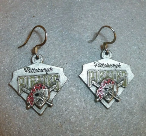 Pittsburgh Pirates Earrings Pewter Home Plate MLB Baseball 1997 Siskiyou SBE100 Cover