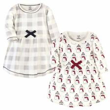 Touched by Nature Organic Cotton Dresses, Youth Snowman Long Sleeve 2-Pack