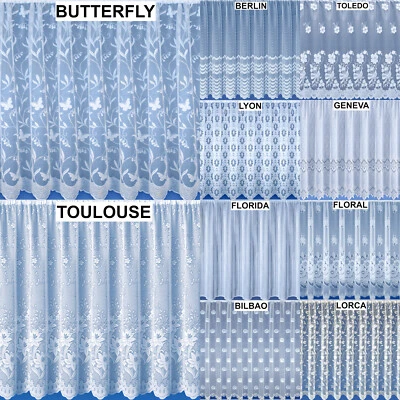 Modern & Traditional Quality White Lace Net Window Curtains - Sold By The Metre - Image 1 of 4