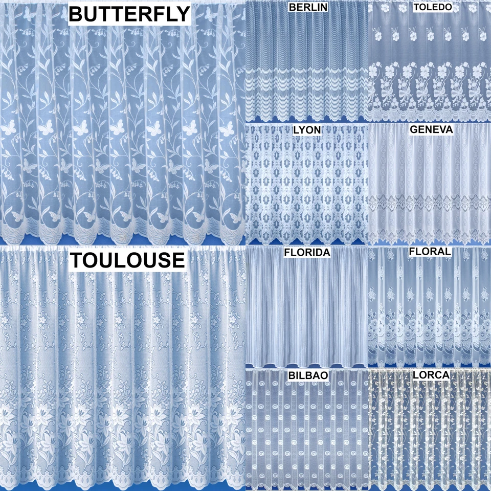 Modern & Traditional Quality White Lace Net Window Curtains - Sold By The Metre - Image 1 of 4