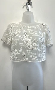 NEW! French Connection UK8 summer white beaded back fastening cover up for dress - Picture 1 of 11
