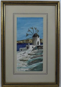 Vintage Oceanside Nautical Windmill Painting - Bild 1 von 5