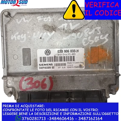 Centralina del motore Siemens per VW Fox 1.2 Bz cod: 03d906033h / 5wp4030902 - Immagine 1 di 3