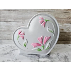Vintage 1991 FTD Especially For You Tilted Heart Shaped Ceramic Planter 5" x 6" - Picture 1 of 9