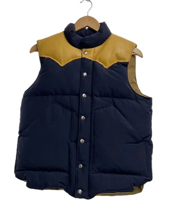 SUGAR CANE Down Vest Cotton Solid Color SC12340 Size M Navy - Image 1 of 4