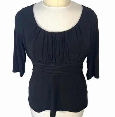 Блузка женская Danny & Nicole размер 18 черная пеплум эластичная рукав 3/4 собранная - Изображение 1 из 4