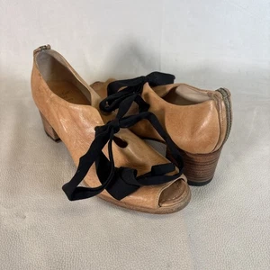 Sartori gold hellbraun offener Bindeabsatz mit Schleife Gr. 38 Marke - Bild 1 von 11