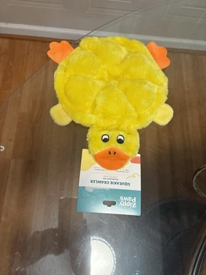 Zippy Paws Squeakie Crawler  Yellow Duck Plush Dog Toy New -10” - Image 1 of 4