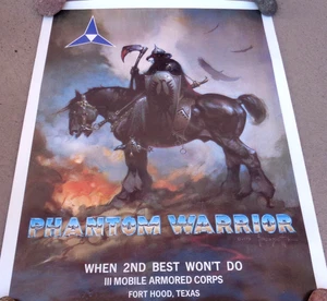 PÓSTER DEATH DEALER PHANTOM WARRIOR FRANK FRAZETTA 18 X 24 FORT HOOD TEXAS 1973 - Imagen 1 de 4
