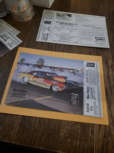 Vintage Wally Bell Racing Card w/ Coupons 8x12 Liquid Glass Chevelle - Picture 1 of 2