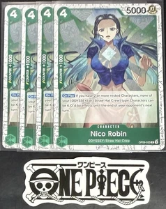 4 x One Piece OP09-033 C Nico Robin - English - PRB02 Foil - Playset - NM/M - Picture 1 of 1