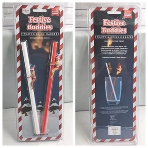 Drinking Buddies Festive Buddies Straws Drink Beefcake Nick & Kris   - Picture 1 of 6