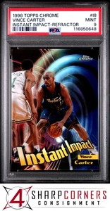 1998 TOPPS CHROME INSTANT IMPACT REFRACTOR #I8 VINCE CARTER RC HOF PSA 9 - Picture 1 of 3