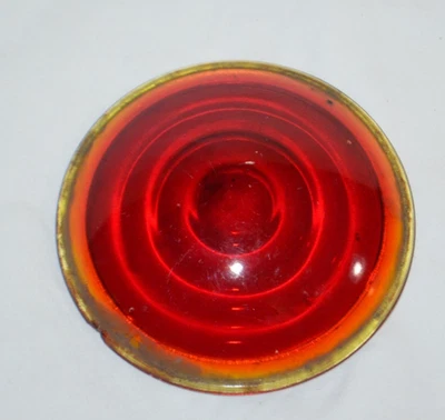 Vintage Stock OEM Red Glass Rear Tail Light Lens Ford Model T #A1 - Image 1 of 4