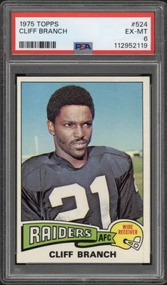 1975 Topps Cliff Branch Rookie RC #524 PSA 6 EX-MT HOF Oakland Raiders  - Image 1 of 2