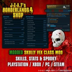 Borderlands 4✨ MODDED CRAZY SKULLY VEX CLASS MOD BL4 ✅PC-PS-XBOX✨ - Picture 1 of 5