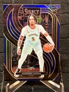 Stephon Castle RC 2024-25 Select Basketball #175 BLUE PRIZM - San Antonio Spurs - Picture 1 of 2