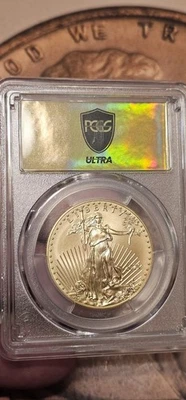 Ultra Breaks MADE IN THE USA II Gold Label 2021 $50 gold eagle Type 1 PCGS MS70  - Image 1 of 4
