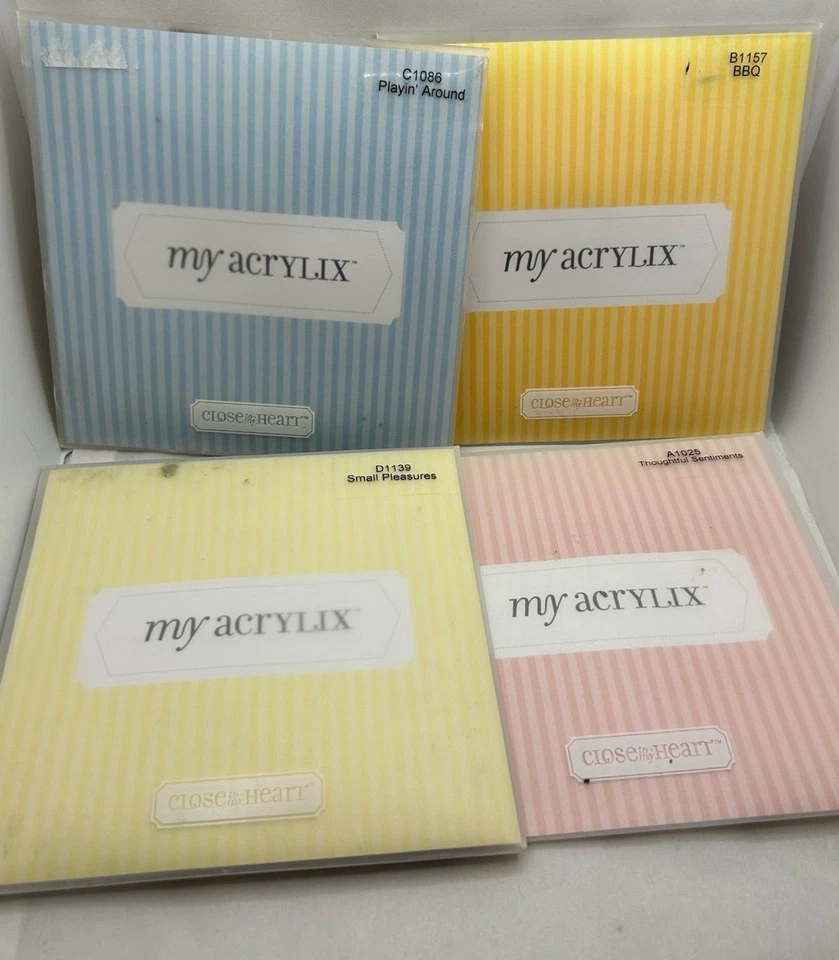 Лот из 4 акриловых марок Close To My Heart для скрапбукинга рукоделия штамповки - Изображение 1 из 4