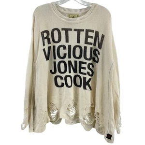 Trunk Cream Limited Edition Shredded Sex Pistols Pullover Sweater Women’s Medium - Picture 1 of 4