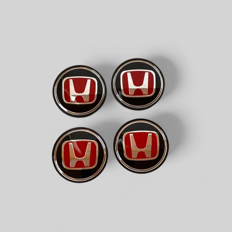 4x Center Caps Red Logo Black 2.5 inch Hubcaps for Wheels Honda Accord 2018-2022 - Image 1 of 4