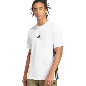 Neu mit Etikett Adidas Essentials Herren-T-Shirt M weiß schwarz drei Streifen Symbol Baumwolle Tee - Bild 1 von 9