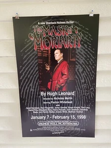 The Mask Of Moriarty Paper Mill Theatre 1998 Window Card Poster 14X22" Sherlock - Picture 1 of 7