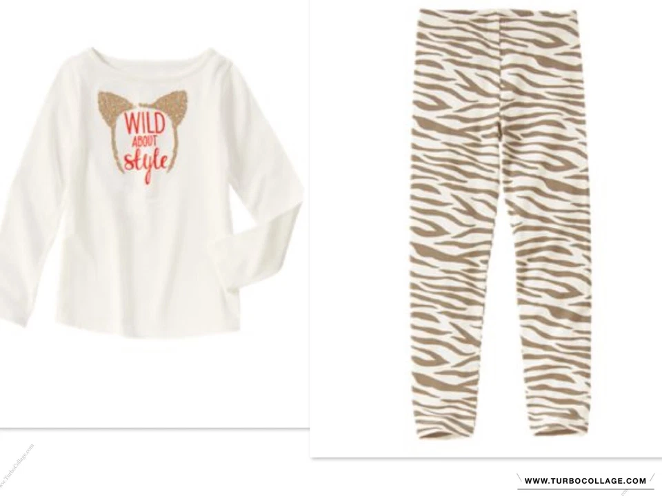 NUEVO Conjunto a Rayas Tigre Estilo Salvaje para Niñas TALLA 4 POR GYMBOREE * Foto 1 de 1