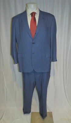 Kiton 14 Micron Super 180 Mod. Ego Blue Plaid Handmade Three Roll Two Suit 48R - Image 1 of 4