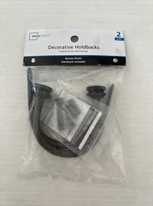 MAINSTAYS 2 PACK BRONZE FINISH DECORATIVE CURTAIN HOLDBACKS Hardware Included - Picture 1 of 2