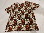 Trafaluc By Zara Women Floral Roses Short Sleeve T-Shirt S Red All Over Print