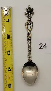 Cuchara de postre coleccionable de plata italiana, Montagnani - querubín - 5" - #24 - Imagen 1 de 4