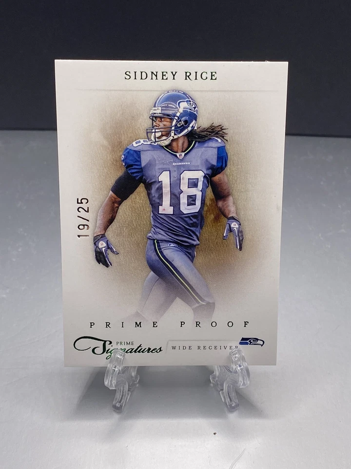 2011 Prime Signatures Prime Proof Green Football Card #157 Sidney Rice /25 - Image 1 of 2