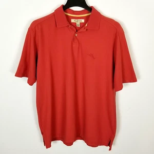 Tommy Bahama Men Short Sleeve Polo Shirt Cotton Blend Orange L - Picture 1 of 4