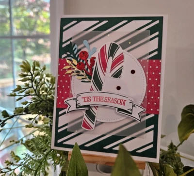 KIT DE TARJETAS ESTAMPADAS - BASTÓN DE CARAMELO ES LA TEMPORADA HACE 4 XS-149 Foto 1 de 2