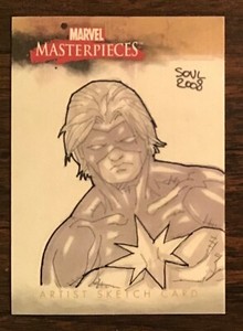 Captain Marvel 2008 Marvel Masterpieces sketch card 1/1
