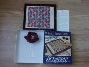 1990 Milton Bradley Deluxe Travel Edition Scrabble Crossword Game in Box - Picture 1 of 3