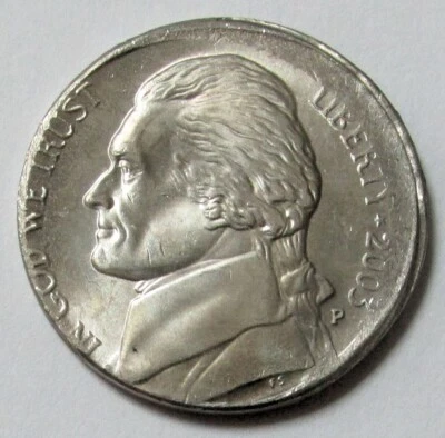 2003 P JEFFERSON NICKEL 5C OFF-CENTER ERROR COIN MINT STATE - Image 1 of 2