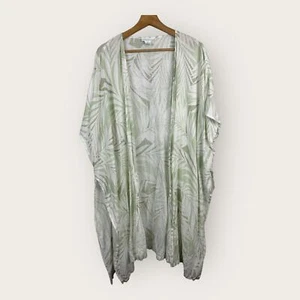 Cynthia Rowley Womens One Size Linen Blend Kimono Tropical Beach Swim Coverup  - Picture 1 of 8