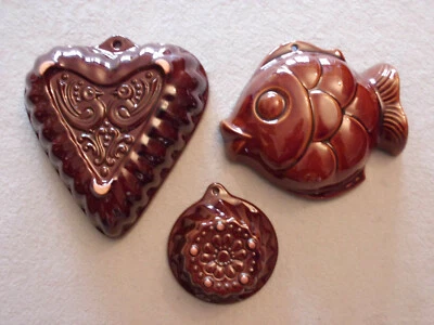 3 x Scheurich Herz + Fisch + Rundkuchen – Puddingform / Backform / Kuchenform  - Bild 1 von 4