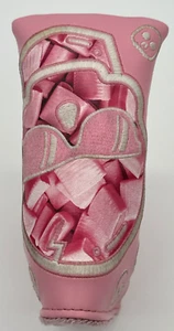 Swag Golf Candy Skull Pink Starbursts Blade Putter Head Cover Gamed good cond - Picture 1 of 9