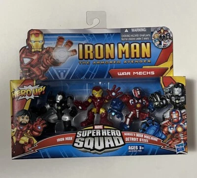 NUEVO Marvel Super Hero Squad War Mechs Set IRON MAN, WAR MACHINE, DETROIT STEEL Foto 1 de 4