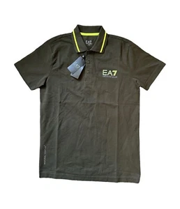 Emporio Armani EA7 Short Sleeve Polo Shirt Logo Olive Green Men's Size Small NWT - Picture 1 of 7