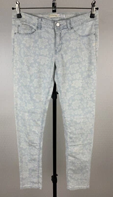 SPRINGFIELD Damen Gr. 38 Stretch Jeans weiß blau Blumen Jeanshose Denim 8C8 - Bild 1 von 4